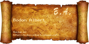 Bodon Albert névjegykártya