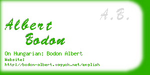 albert bodon business card